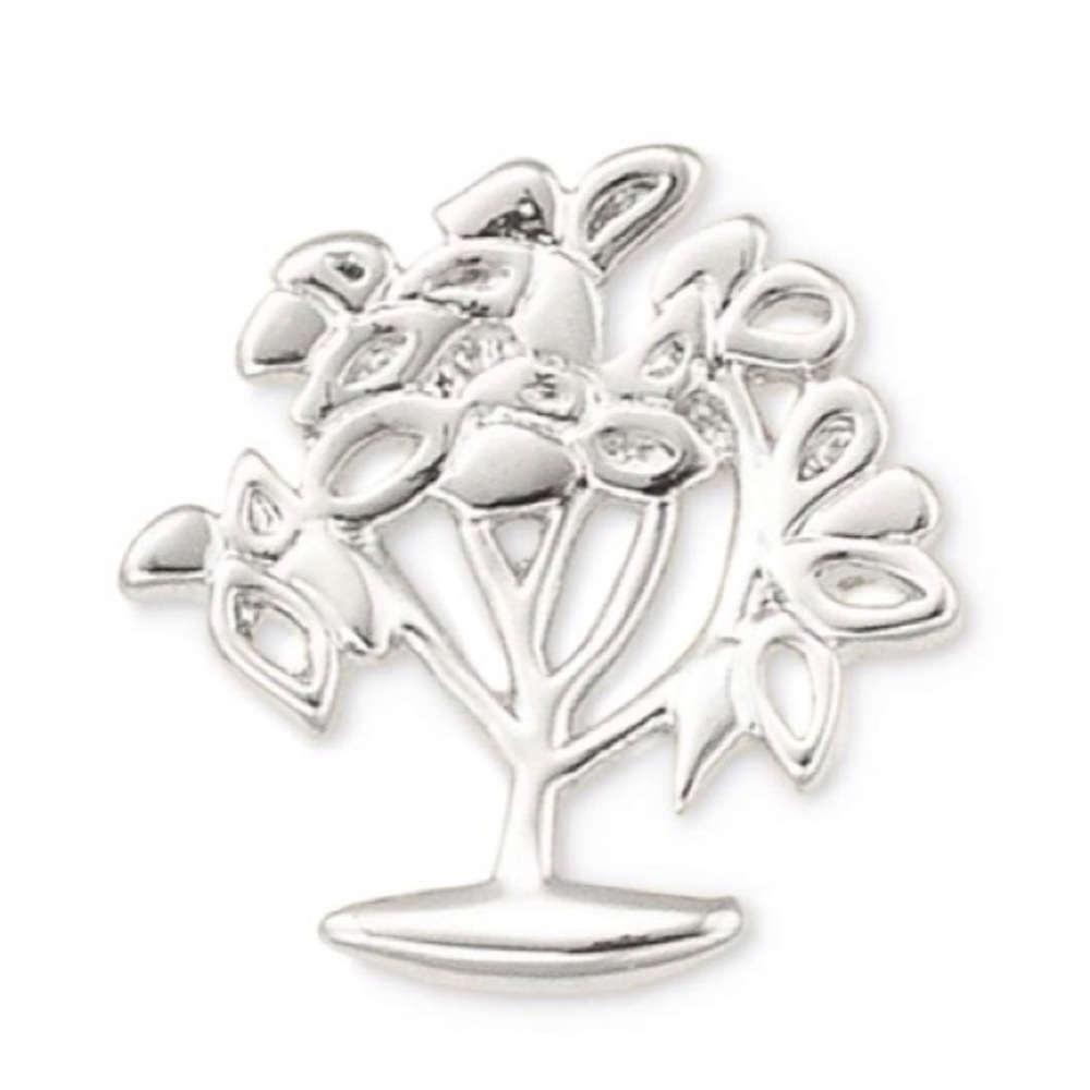Family tree silver charm